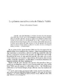 La primera narrativa corta de Palacio Valdés