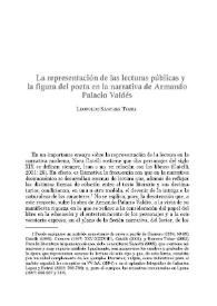 La representación de las lecturas públicas y la figura del poeta en la narrativa de Armando Palacio Valdés