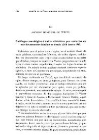 Archivo municipal de Teruel [catálogo cronológico e índice alfabético por materias de sus documentos históricos desde 1208 hasta 1817]