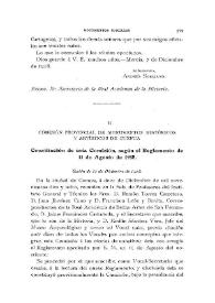 Comisión Provincial de Monumentos Históricos y Artísticos de Cuenca: Constitución de esta Comisión, según el Reglamento de 11 de agosto de 1918 [Sesión del 12 de diciembre de 1918]