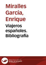 Viajeros españoles. Bibliografía