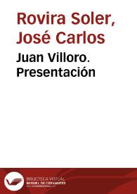 Juan Villoro. Presentación