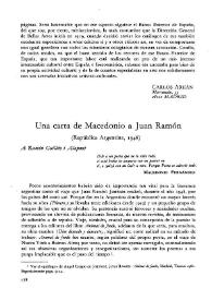 Una carta de Macedonio a Juan Ramón (República Argentina, 1948)