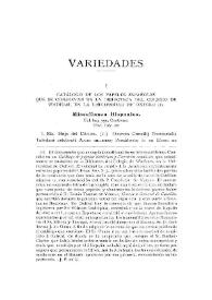 Catálogo de los papeles españoles que se conservan en la Biblioteca del Colegio de Wadham, en la Universidad de Oxford
