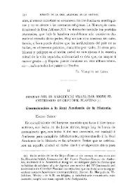 Informe del Sr. Marqués de Villalobar sobre el Centenario de Cristóbal Plantino