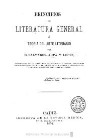 Principios de literatura general o Teoría del arte literario