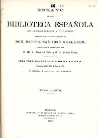 Ensayo de una biblioteca española de libros raros y curiosos. Tomo 4