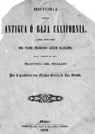 Historia de la Antigua ó Baja California