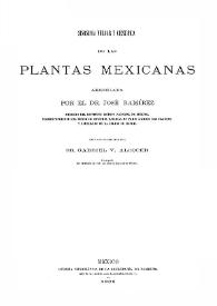Sinonimia vulgar y científica de las plantas mexicanas