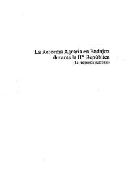 La reforma agraria en Badajoz durante la IIa Republica: la respuesta patronal