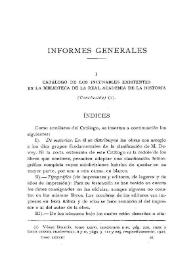 Catálogo de los incunables existentes en la Biblioteca de la Real Academia de la Historia. (Conclusión)