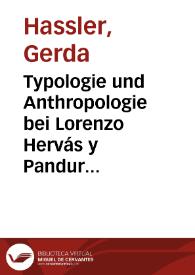 Typologie und Anthropologie bei Lorenzo Hervás y Panduro