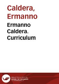 Ermanno Caldera. Curriculum