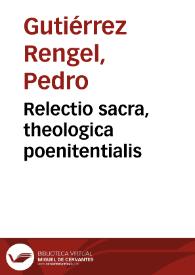 Relectio sacra, theologica poenitentialis