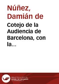 Cotejo de la Audiencia de Barcelona, con la Chancillería de Granada, por su conducta en nuestra gloriosa insurrección