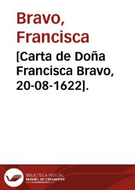 [Carta de Doña Francisca Bravo, 20-08-1622]