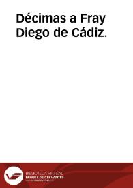 Décimas a Fray Diego de Cádiz.