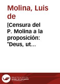 [Censura del P. Molina a la proposición : 