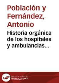 Historia orgánica de los hospitales y ambulancias militares