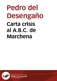 Carta crisis al A.B.C. de Marchena