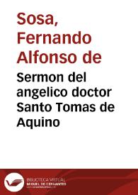 Sermon del angelico doctor Santo Tomas de Aquino