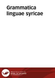 Grammatica linguae syricae