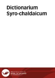 Dictionarium Syro-chaldaicum