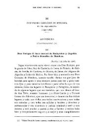 D. Pedro González de Mendoza el de Aljubarrota (1340-1385). Apéndices (Continuación) [V]
