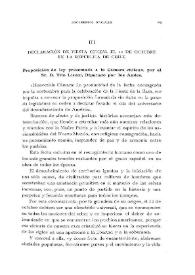Declaración de fiesta oficial el 12 de octubre en la República de Chile