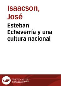 Esteban Echeverría y una cultura nacional