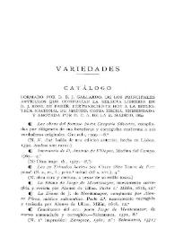 Catálogo formado por D.B.J. Gallardo de los principales artículos que componían la selecta librería de D. J. Böhl de Faber; pertenecientes hoy a la Biblioteca Nacional de Madrid. Copia hecha, enmendada y anotada por D.C.H. de la B. Madrid, 1862 [II]