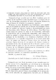 Informes sobre adquisición por el Estado del tesoro de Bentarique y de la colección de antigüedades de don R. Ramírez de Arellano