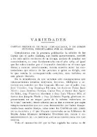 Cartas eruditas de fray Luis Galiana, y de otros autores, recopiladas por el mismo