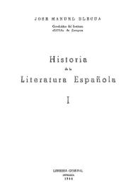 Historia de la Literatura Española. Volumen I