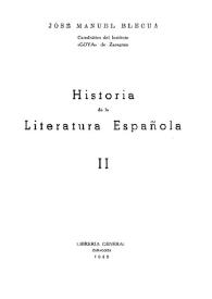 Historia de la Literatura Española. Volumen II