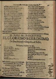 El Fenix de la escriptura el glorioso S. Geronimo