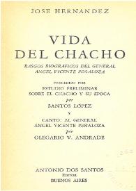 Vida del Chacho : rasgos biográficos del general Ángel Vicente Peñaloza
