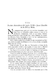 Poetas dramáticos del siglo XVII : Juan Claudio de la Hoz y Mota