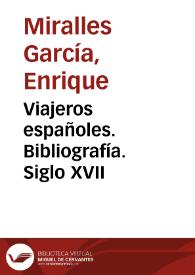 Viajeros españoles. Bibliografía. Siglo XVII