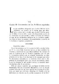 Copias de documentos en los Archivos Españoles
