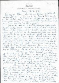 Carta de Francisco Rabal a su familia. Palermo, 4 de abril de 1973