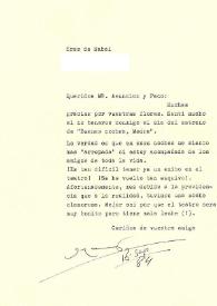 Carta de Mary Carrillo a Asunción Balaguer y Francisco Rabal. 18 de septiembre de 1984