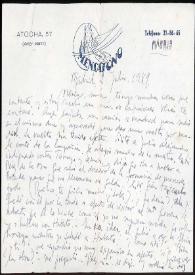 Carta de Francisco Rabal a Asunción Balaguer. Madrid, 2 de julio de 1949