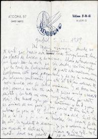 Carta de Francisco Rabal a Asunción Balaguer. Madrid, 5 de julio de 1949