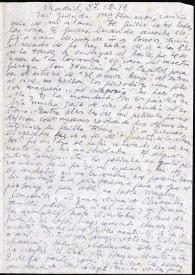 Carta de Francisco Rabal a Asunción Balaguer. Madrid, 27 de diciembre de 1949