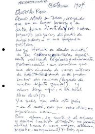 Carta de Jacinto Esteva a Francisco Rabal. Arcipreste de Hita, 18 de abril de 1984