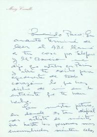 Carta de Mary Carrillo a Francisco Rabal. 14 de junio de 1965