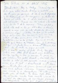 Carta de Francisco Rabal a su familia. 10 de abril de 1976