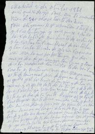Carta de Benito Rabal a Francisco Rabal. Madrid, 2 de octubre de 1961