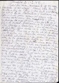 Carta de Francisco Rabal a Asunción Balaguer. Madrid, 20 de diciembre de 1949